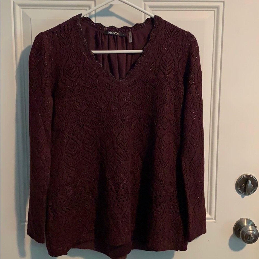 Nic & Zoe Metallic Shine On sweater